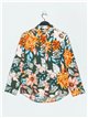 Camisa floral verde (S-3XL)