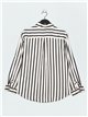 Striped satin shirt beis (S-3XL)