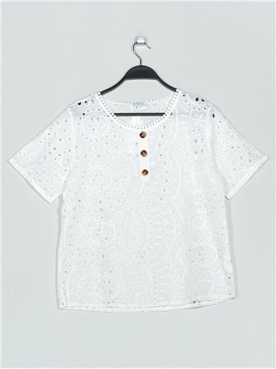 Blusa calada botones blanco (M/L-XL/XXL)