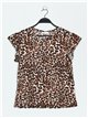 Leopard print t-shirt with ruffle trims (M/L-XL/XXL)