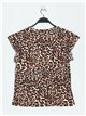 Leopard print t-shirt with ruffle trims (M/L-XL/XXL)