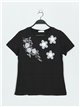 Camiseta flores pedrería (M/L-XL/XXL)