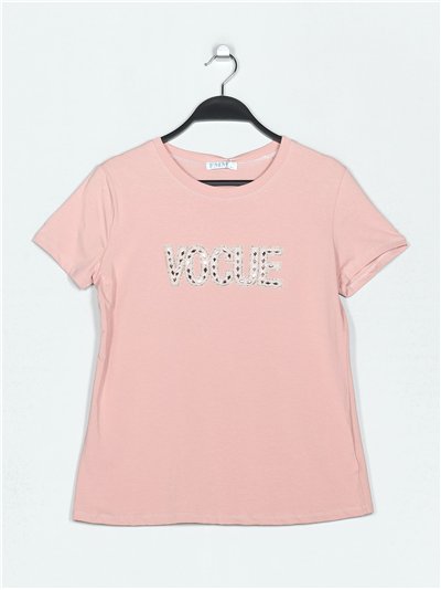 Camiseta texto strass (M/L-XL/XXL)