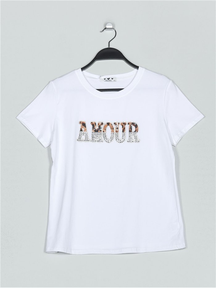 Amour t-shirt with rhinestone (M/L-XL/XXL)