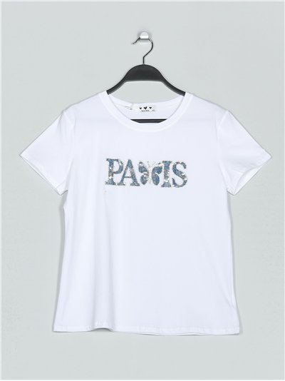 Camiseta paris lentejuelas (M/L-XL/XXL)