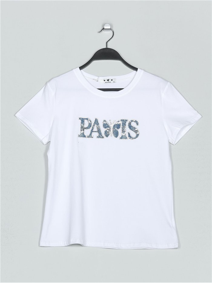 Camiseta paris lentejuelas (M/L-XL/XXL)