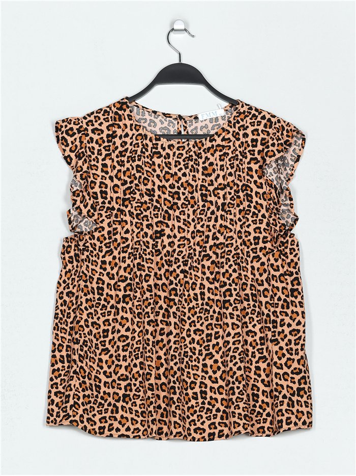 Blusa pliegues leopardo (M/L-XL/XXL)