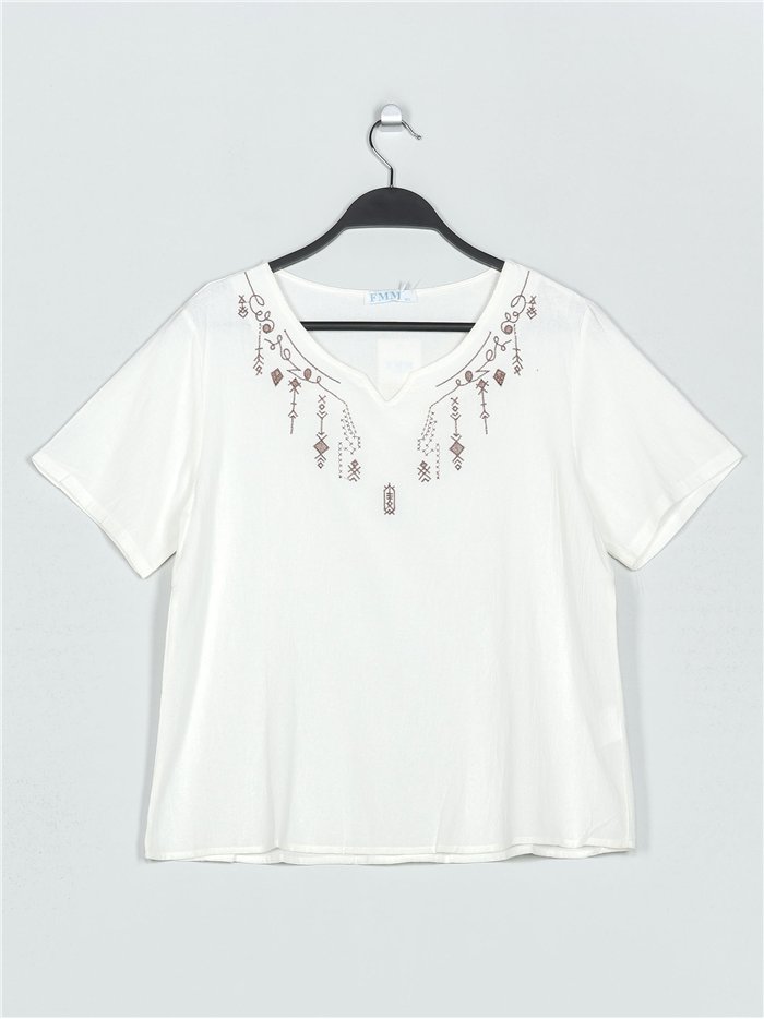 Blusa bordada efecto lino (M/L-XL/XXL)