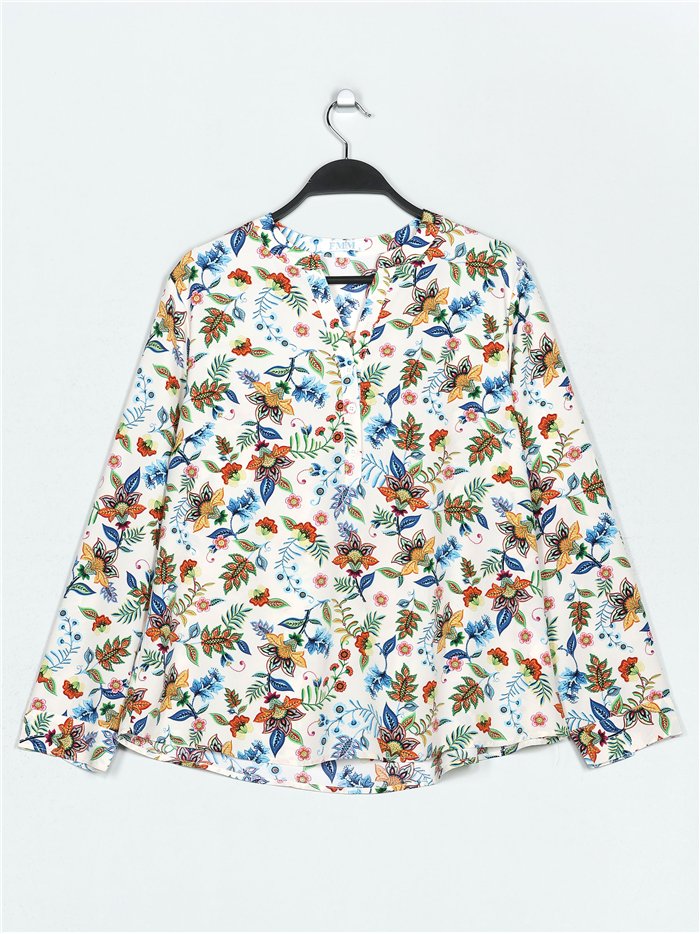 Blusa estampada talla grande (S-3XL)