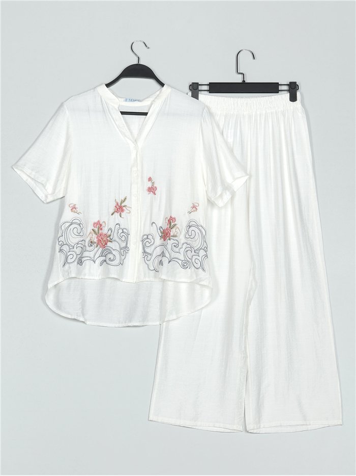 Co-Ord Plus size embroidered shirt + trousers (M/L-XL/XXL)