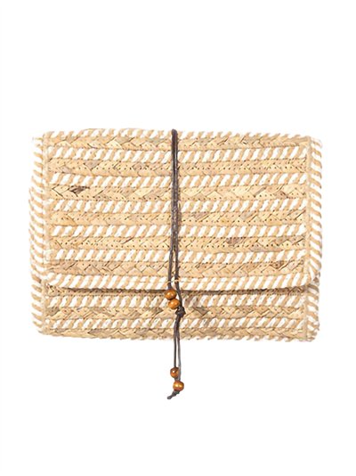 Raffia effect striped crossbody bag