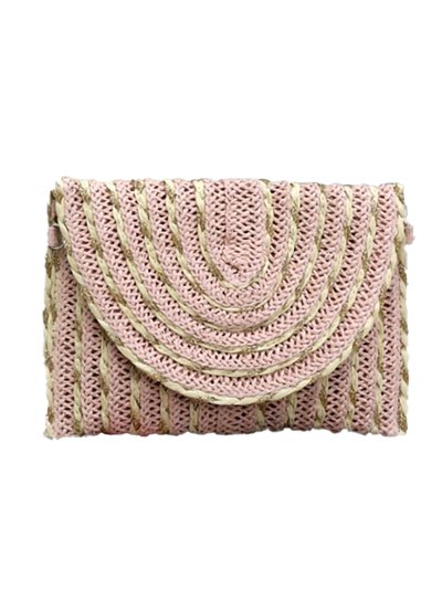 Raffia effect contrast clutch