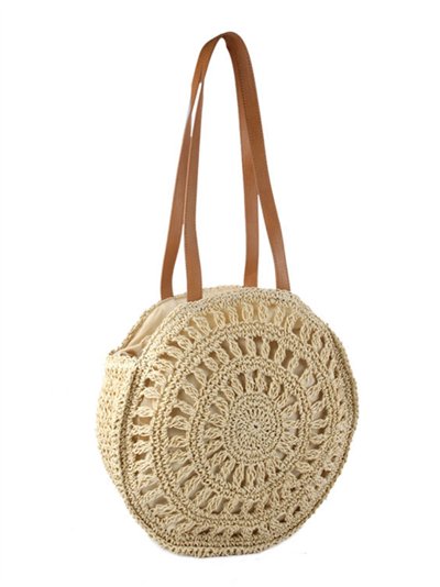 Raffia effect tote bag