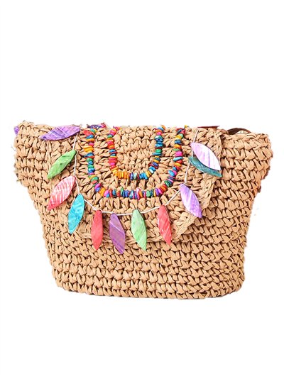 Raffia effect contrast crossbody bag