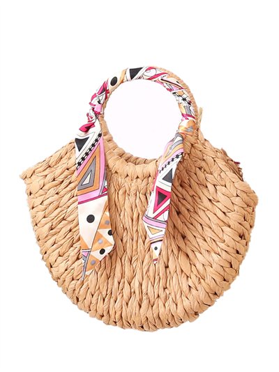 Raffia effect citybag with scarf