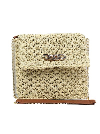 Mini raffia effect crossbody bag