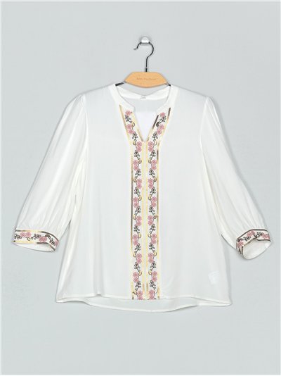 Blusa bordada lentejuelas (M-L-XL-2XL)