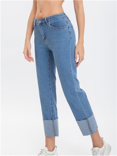 Jeans vuelta azul (S-XXL)