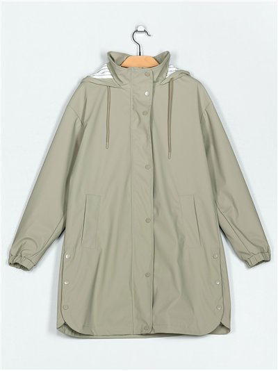 Parka Water repellent rayas efecto piel light-military-green (S-M-L-XL)