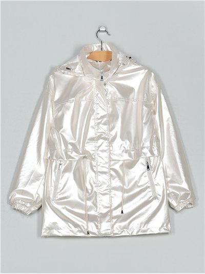 Parka metalizada water repellent white (M-L-XL-XXL)