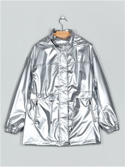 Parka metalizada water repellent silvery (M-L-XL-XXL)