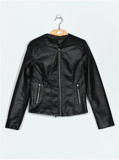 Chaqueta efecto piel pespuntes black (M-L-XL-XXL)