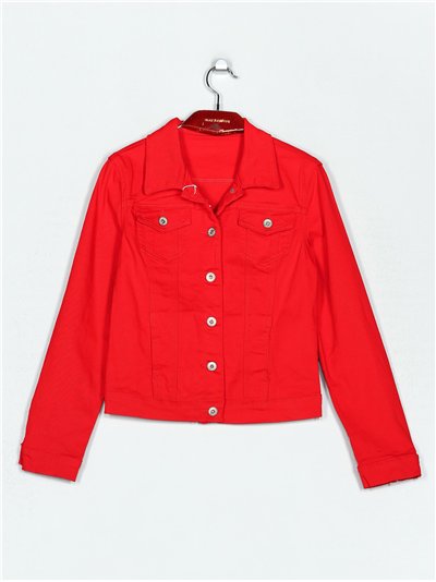 Cazadora denim básica rojo (S-XXL)