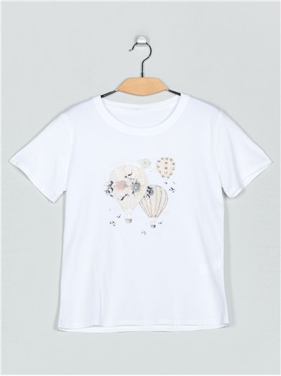 Camiseta globos strass (S/M-L/XL)