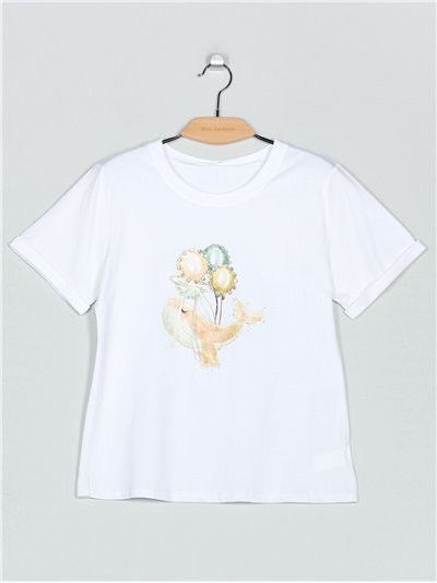 Camiseta globos strass (S/M-L/XL)