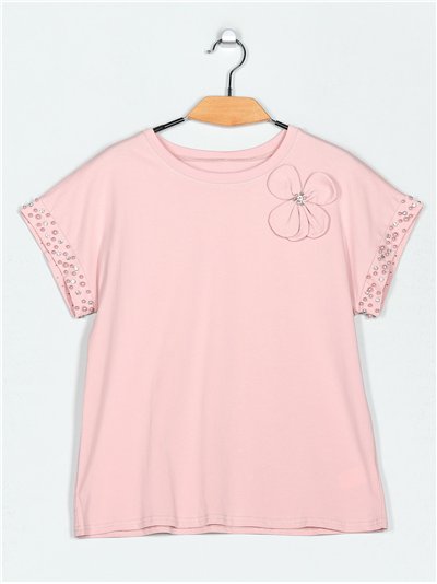 Camiseta flor perlas (M/L-XL/XXL)