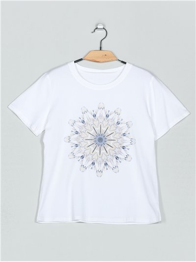 Camiseta estampada strass (M/L-XL/XXL)