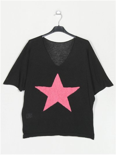 Jersey amplio estrella negro