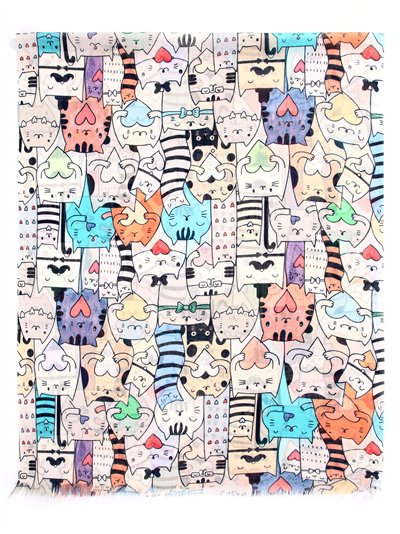 Pañuelo gatos 70 X 180CM